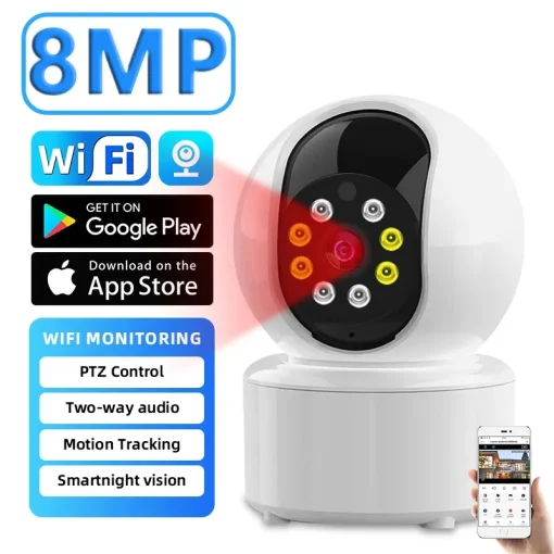 Cámara IP WiFi 4K Smart Interior Seguridad Baby Monitor