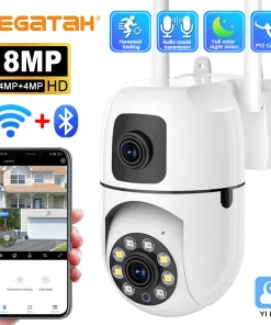 Cámara IP vigilancia dual 8MP WIFI ext. autoseguim.