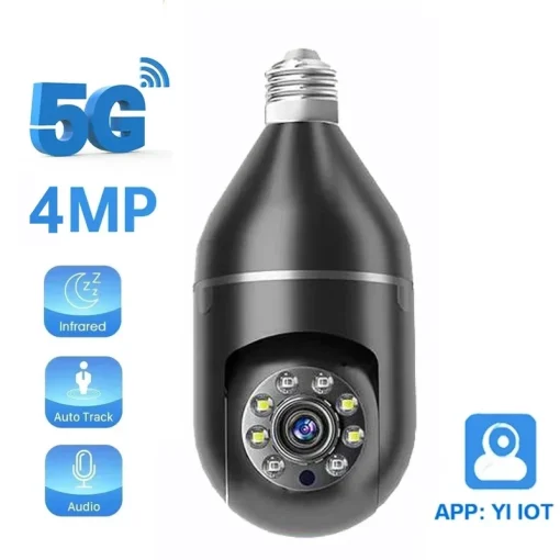 Cámara con bombilla 2,4G5G, 4MP, visión nocturna