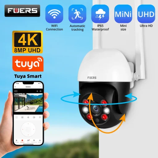 Cámara de vigilancia WiFi CCTV Fuers 4K