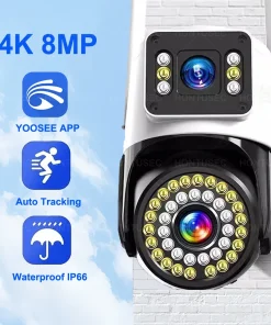 Cámara inalámbrica de seguridad YOOSEE 4K 8MP