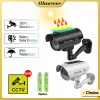 Cámara simulada de vigilancia CCTV exterior con LED intermitente