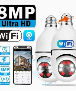 Cámara vigilancia WiFi E27 8MP