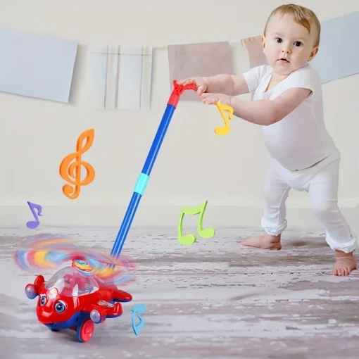 Caminador Interactivo para Bebés con Barra y Coche Avión