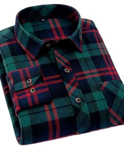 Camisa de franela masculina otoño primavera