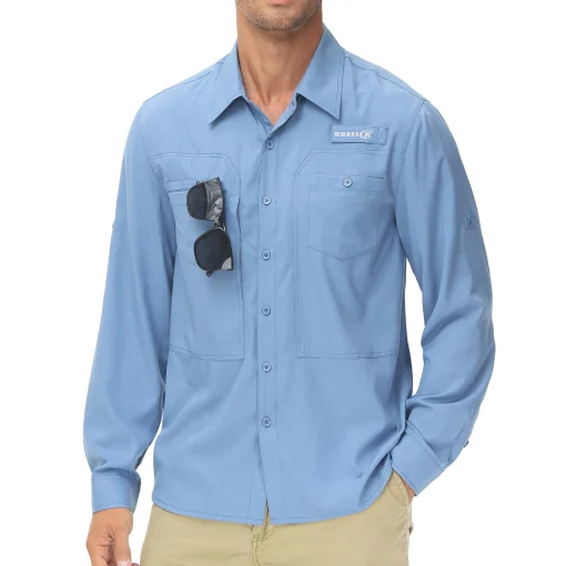 Camisa de pesca manga larga UPF 50+ para hombre