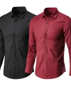 Camisa elástica Primavera y Otoño para hombre