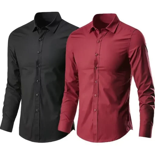 Camisa elástica Primavera y Otoño para hombre