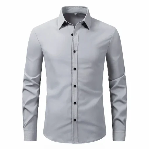 Camisa hombre manga larga primavera sólido 2023