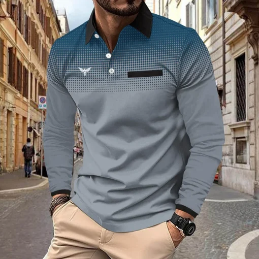 Camisa polo de deporte primavera-otoño 3D