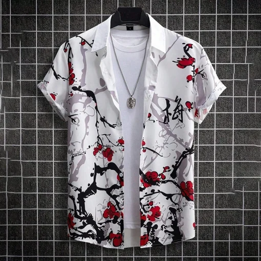 Camisas de flores con estampado graffiti 3D de verano