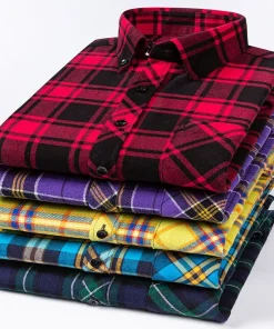 Camisas de franela a cuadros holgadas para hombre