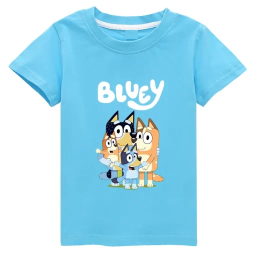 Camiseta azul nueva familia Bluey