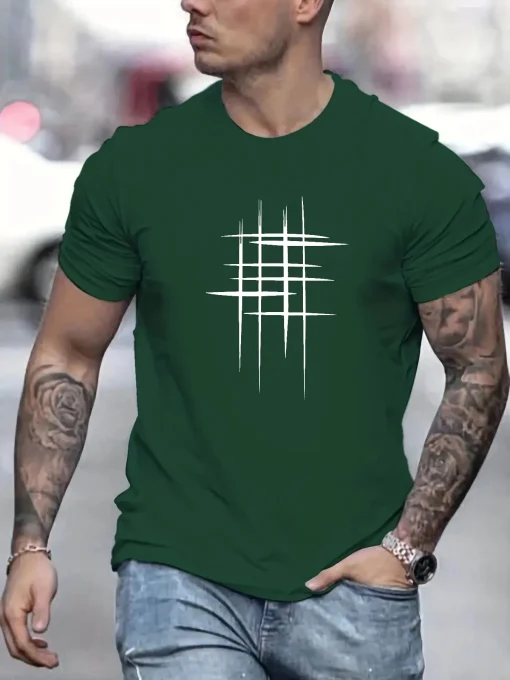 Camiseta casual de verano para hombre, 100 % algodón