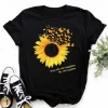 Camiseta casual para mujer Maycaur, estampado de girasol y mariposa kawaii