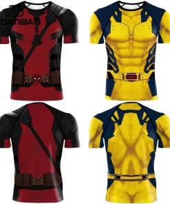 Camiseta con capucha de compresión Gym Deadpool Wolverine