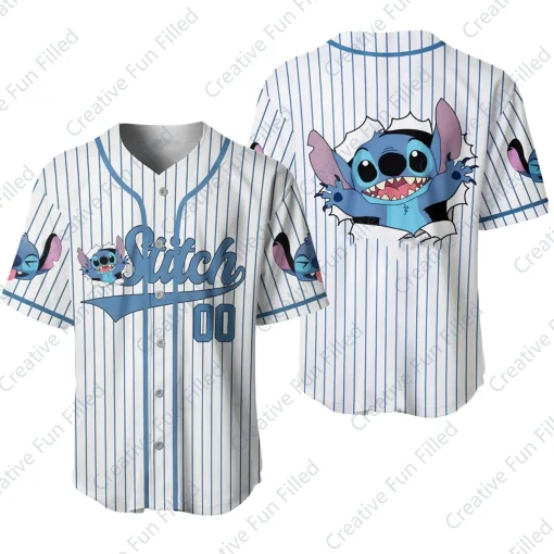 Camiseta de béisbol Disney Stitch personalizada