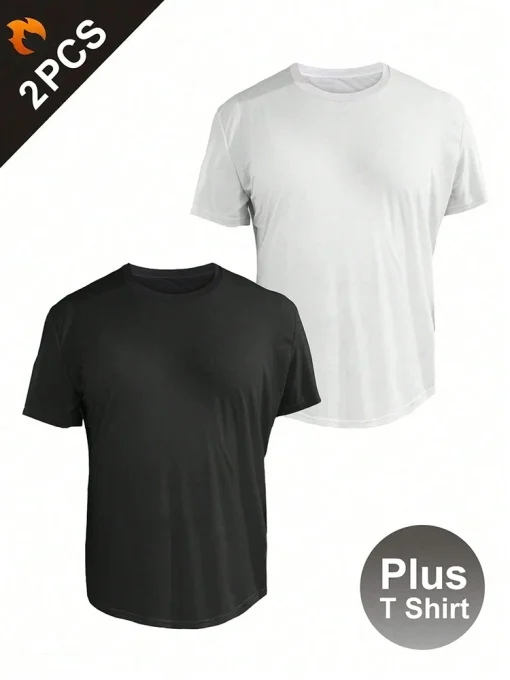 Camiseta de hombre blanca+negra Plus