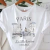 Camiseta de mujer con estampado de París