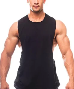 Camiseta de tirantes de algodón para hombre, para culturismo, gimnasio