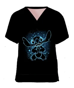 Camiseta de uniforme de enfermera con cuello en V de Disney Stitch