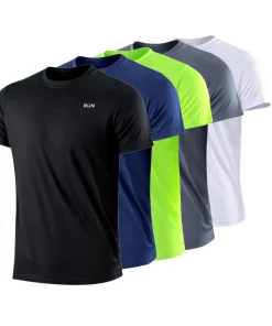 Camiseta deportiva transpirable cuello redondo hombre