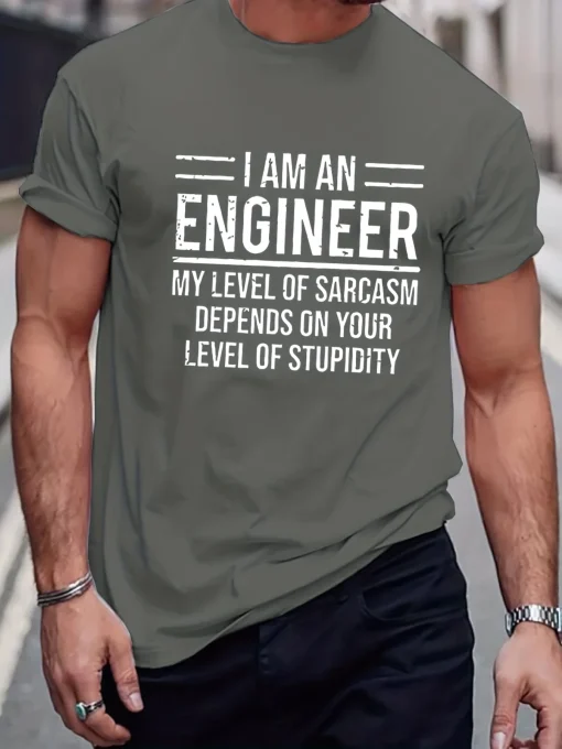 Camiseta divertida para hombre con estampado de ingeniero