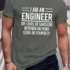 Camiseta holgada estampada con diseño gráfico de ingeniero divertido