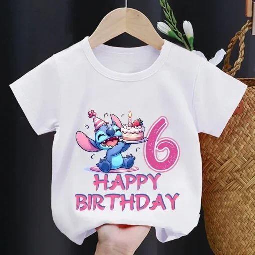 Camiseta infantil de Lilo y Stitch, cumple 3-10 años