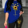 Camiseta mujer girasol mariposa estampado bonito