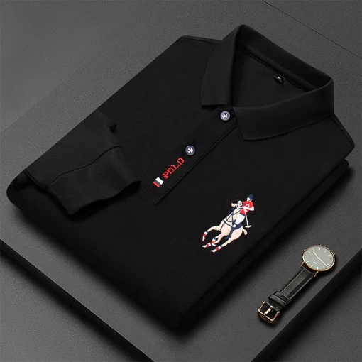 Camiseta polo de hombre de diseño otoñal