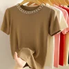 Camiseta tejida coreana mujer top sólido Tank Y2K