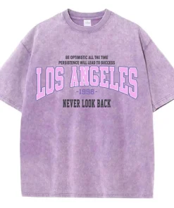 Camisetas de algodón lavadas para mujer con estampado Los Ángeles 1996