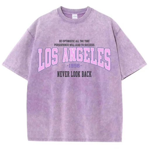 Camisetas de algodón lavadas para mujer con estampado Los Ángeles 1996