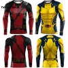 Camisetas de compresión con estampado Deadpool Wolverine de NADANBAO Cosplay