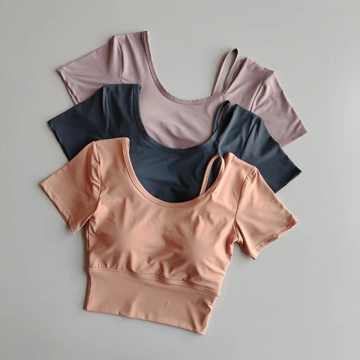 Camisetas de yoga para mujer, acolchadas