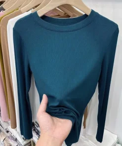 Camisola O-cuello casual de otoño para mujer