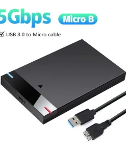 Carcasa HDD para caja de 2,5 pulgadas, cable USB 3.0 tipo C para Micro B, disco duro externo 5 TB, dispositivo de almacenamiento portátil HD 5 Gbps compatible con UASP