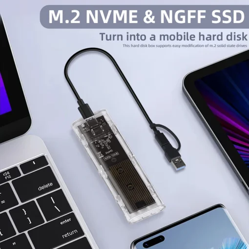 Carcasa SSD NVME PCIe NGFF SATA M.2 Protocolo dual