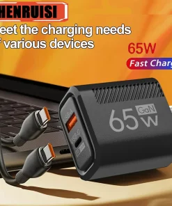 Cargador USB C GAN de 65W carga rápida