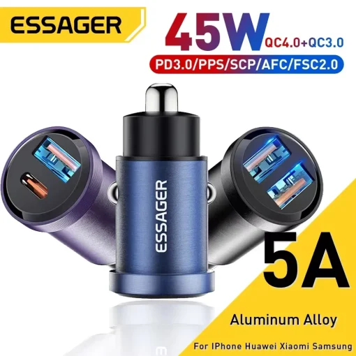 Cargador coche Essager 30W USB Carga rápida