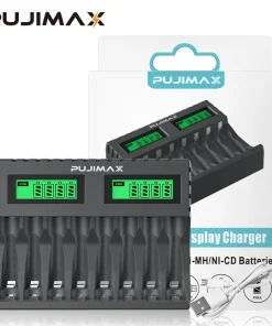 Cargador de batería PUJIMAX de 8 ranuras