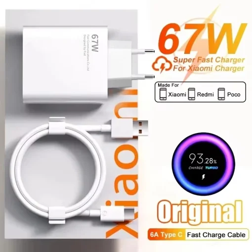 Cargador de pared rápido 6A 67W para Xiaomi