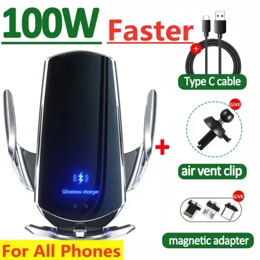 Cargador inalámbrico de coche magnético de 100 W