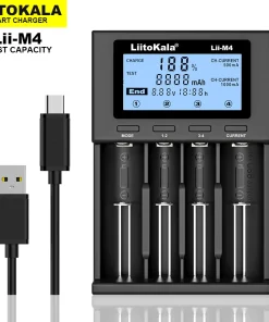 Cargador inteligente LiitoKala M4CH4 LCD 4 ranuras