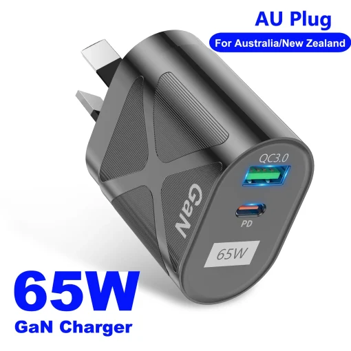 Cargador para AU de 65W Gan para Australia y Nueva Zelanda