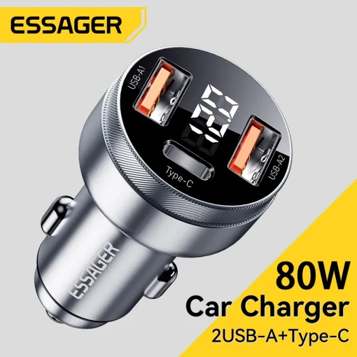 Cargador para coche Essager 80 W PD USB tipo C Carga rápida