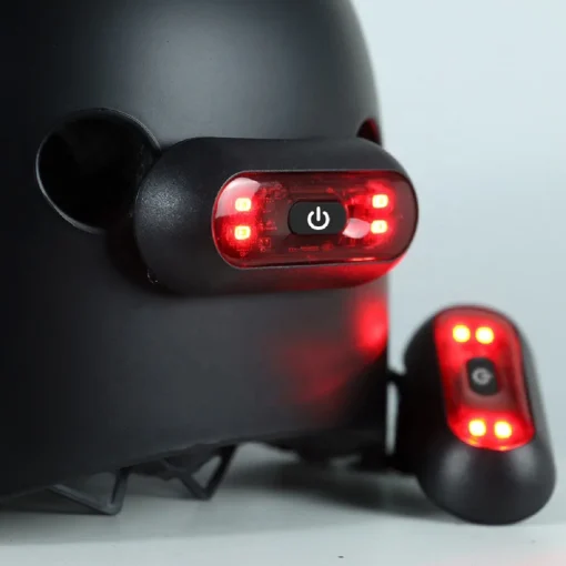 Casco Bici Luz Trasera USB Moto