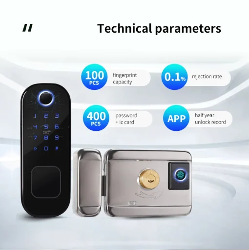 Cerradura inteligente para puerta de huella dactilar Tuya WiFi