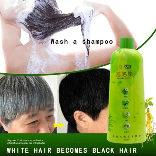 Champú de tinte para cabello sin rebordes 3 en 1